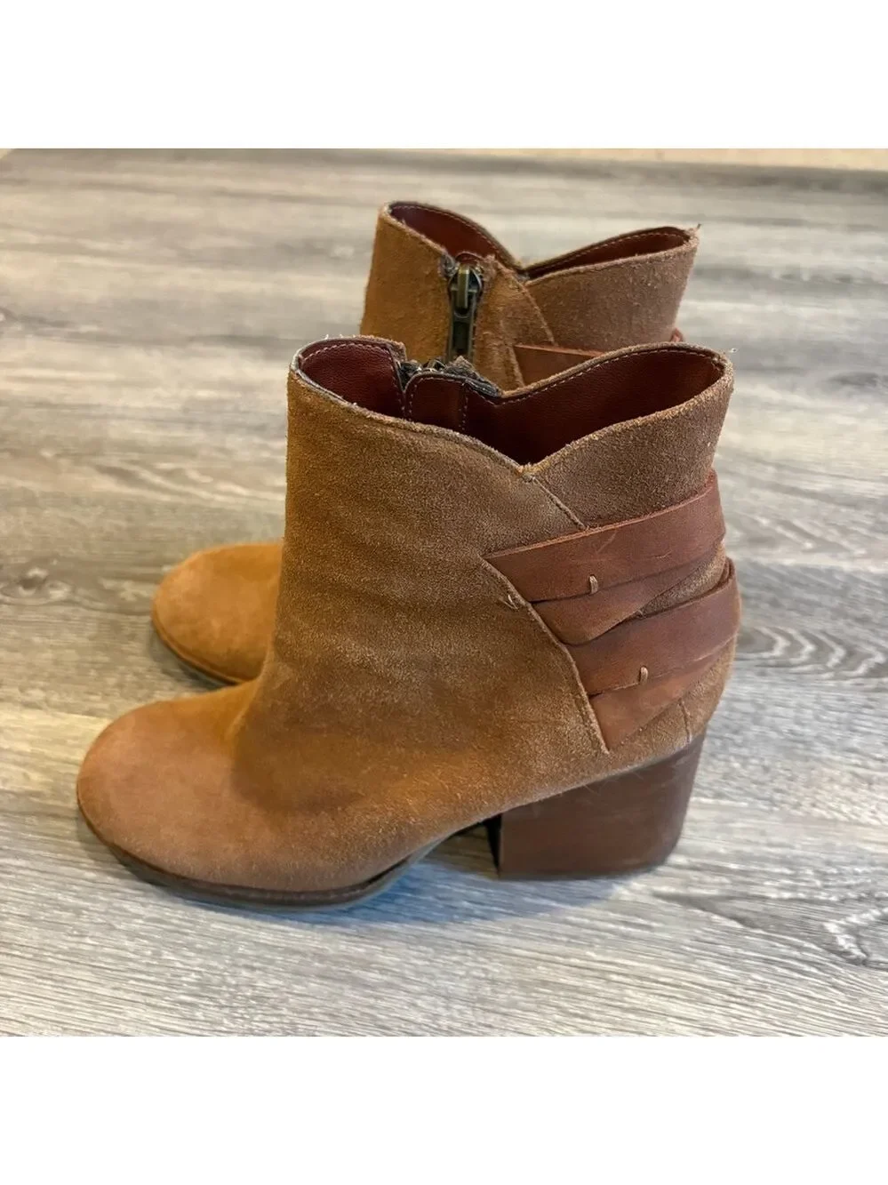 Mia Genessa Women's Suede Ankle Booties in Brown Size 7